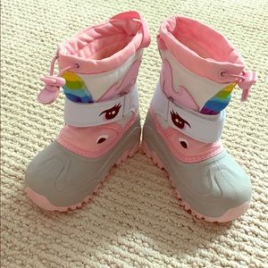 Thermolite Toddler Unicorn Snow Boots! Size 8T